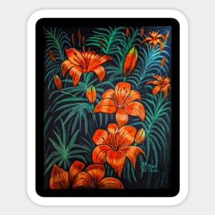 Tiger Lily Flowers Sticker